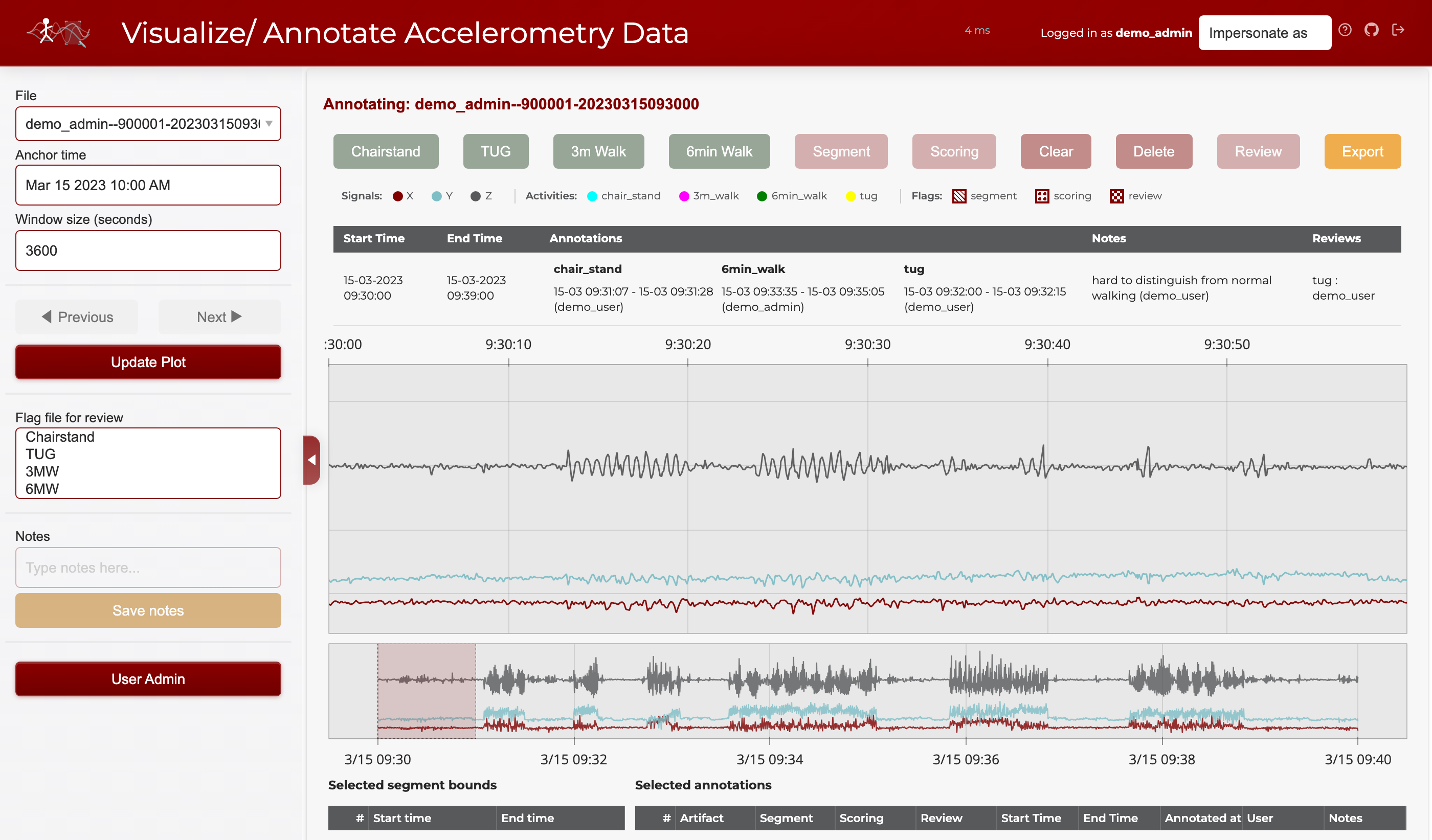 Full application interface